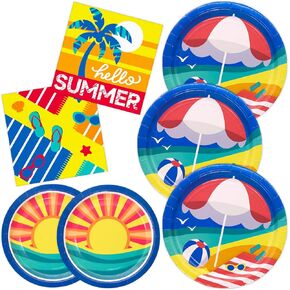 Dylives 48 PCS Ice Cream Birthday Party Kit و Napkins Kit ، Ice Cream Themply Table Table Set Snow Cones Party Table Decorations ، 9 '' '' و 7 '' Paper ، مناديل ، يخدم 16