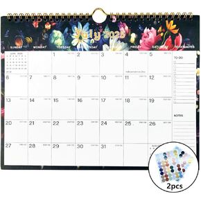 Calendar 2025-2026 - Durable Thick Paper, Includes July 2025 to December 2026, 11 x 8.5 Inches for Home & Office Planning With Holiday Marking Stickers (A)