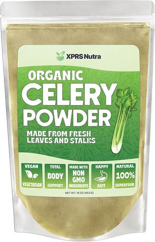 XPRS Nutra Organic Celery Powder - Celery Organic Fresh Powder Antioxidant - Premium Celery Powder Organic - Vegan Friendly Celery Fresh Powder (8 Ounce) in Saudi Arabia