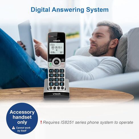 VTech IS8251-4 Business Grade 4-Handset Expandable Cordless Phone for Home Office, 5" Color Display, Programmable Short Cut Keys, Smart Call Blocking, Answering System,Bluetooth Connect to Cell in Saudi Arabia