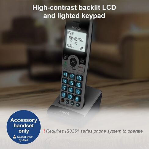 VTech IS8251-4 Business Grade 4-Handset Expandable Cordless Phone for Home Office, 5" Color Display, Programmable Short Cut Keys, Smart Call Blocking, Answering System,Bluetooth Connect to Cell in Saudi Arabia