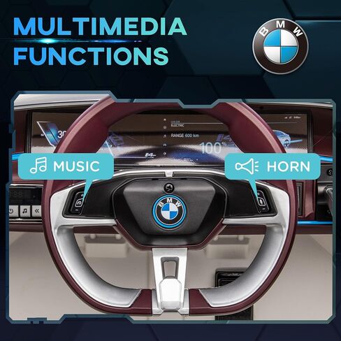 Aosom Electric Car for Kids, 12V Licensed BMW i4 Ride on Car with 2.4G Remote Control, Suspension System, Horn Honking, Music, Lights for Boys and Girls, White in Saudi Arabia