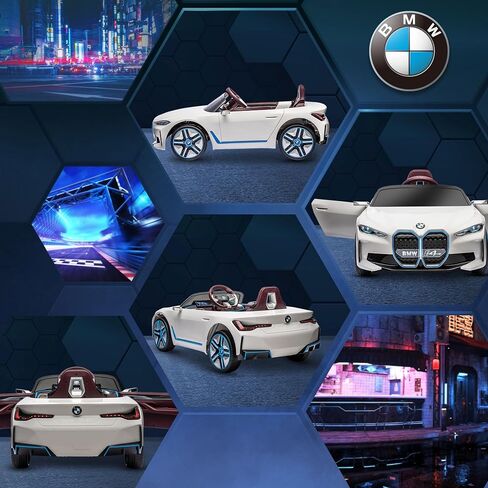 Aosom Electric Car for Kids, 12V Licensed BMW i4 Ride on Car with 2.4G Remote Control, Suspension System, Horn Honking, Music, Lights for Boys and Girls, White in Saudi Arabia