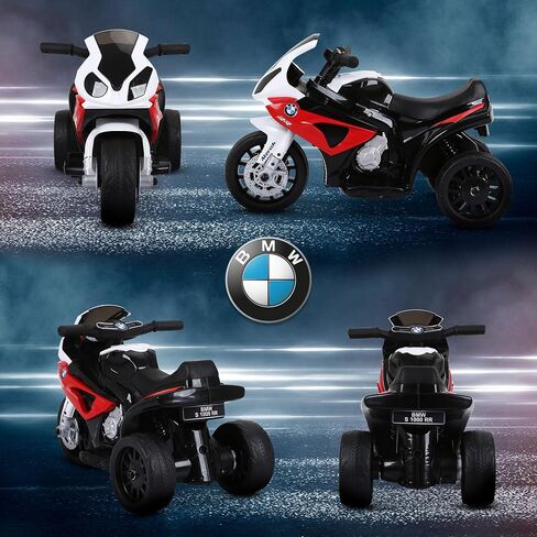 AOSOM 6V Kids Motorcycle BMW المرخصة ، دراجة نارية صغيرة مع المصباح ، الموسيقى ، دراجة نارية كهربائية 3 عجلات للأطفال ، هدية للبنين والبنات ، الأسود in Saudi Arabia