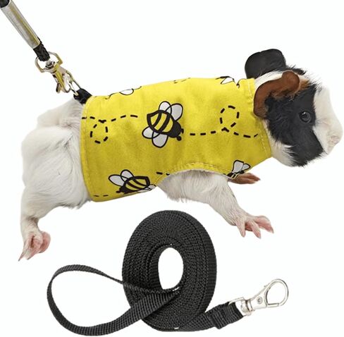 Small Animals Harness Warm Hamster Clothes Guinea Pig Harness and Leash Set Small Pets Outfits for Mouse Rats Hedgehog Squirrel and Small Breeds (Leopard Print) in Saudi Arabia