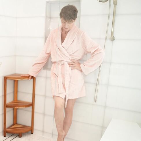 EcoDecors-Bench-Shower Stool-Shower Seat-Teak Shower Bench-Shower Chair for Inside Shower-Small Bench-Teak Shower Stool for Inside Shower-Shower Foot Rest in Kuwait