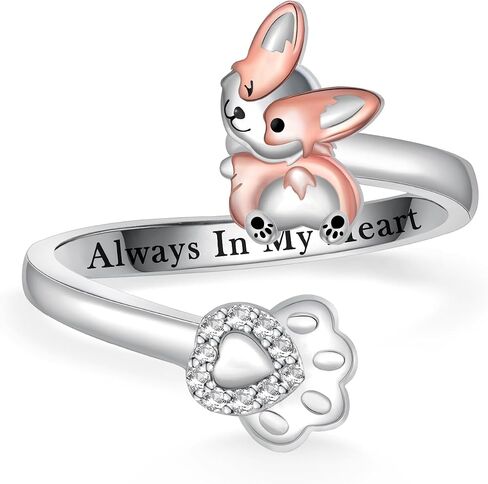 Feijiesi Pug Ring 925 Sterling Silver Cute Pug Adjustable Ring Dog Pug Jewelry Gifts for Women Girls in Saudi Arabia