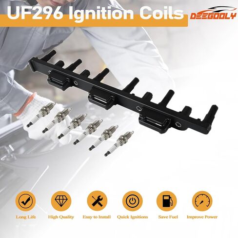 4 قطع من ملفات الإشعال UF311 وشمعات إشعال إيريديوم متوافقة مع Acura RSX، Honda Accord Civic CR-V Element L4 2.0L 2.4L in Kuwait