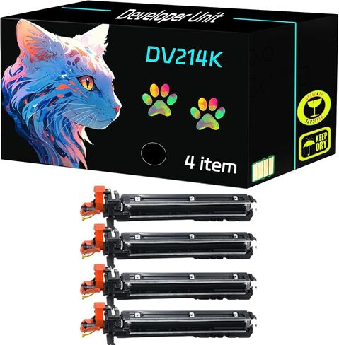 High Yield DV214K Developer Unit Compatible for Konica Minolta bizhub C227 bizhub C287 Printers, Print Clearly (4 Pack Black) in Kuwait