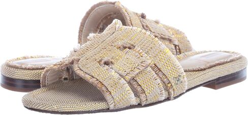 Sam Edelman Women's Bay Flat Sandal, Gold Quartz Fray, 7.5 in Saudi Arabia