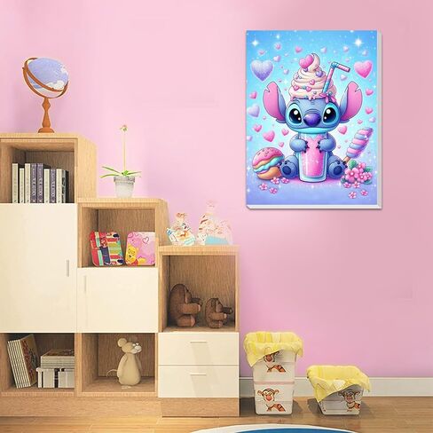 Cartoon Paint by Numbers Kit for Kids with Framed Canvas - with Wooden Easel, Easy Kids Paint by Number Kits Age 8-12, DIY Acrylic Oil Painting Kits with 4 Wooden Brushes Nice Gift Box (12x16 inch) in Kuwait