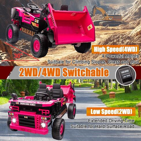 Postack 24V 8ah Ride On Tor for Toddlers ، 4WD Power 4 Ride Electric Ride on Dump Truck ، اثنين in Kuwait