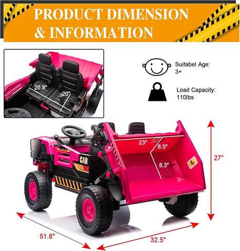 Postack 24V 8ah Ride On Tor for Toddlers ، 4WD Power 4 Ride Electric Ride on Dump Truck ، اثنين in Kuwait