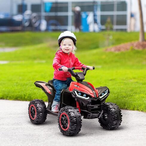 AOSOM 12V Kids ATV Quad Car مع وظيفة Forward & Backward ، Four Wheeler للأطفال مع عجلات مقاومة للارتداء ، والموسيقى ، والركوب الكهربائية على ATV للأطفال الصغار الذين تتراوح أعمارهم بين 3 سنوات ، باللون الأحمر in Saudi Arabia
