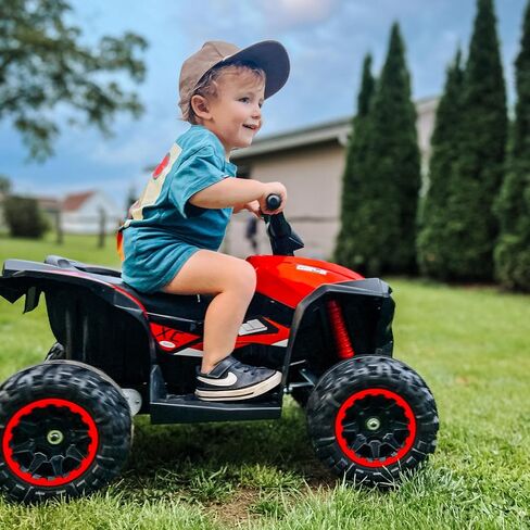 AOSOM 12V Kids ATV Quad Car مع وظيفة Forward & Backward ، Four Wheeler للأطفال مع عجلات مقاومة للارتداء ، والموسيقى ، والركوب الكهربائية على ATV للأطفال الصغار الذين تتراوح أعمارهم بين 3 سنوات ، باللون الأحمر in Saudi Arabia