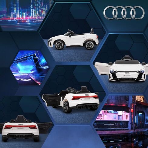 Aosom Kids Ride On Car ، 12V مرخصة من Audi RS E-Tron GT 3.1 ميل في الساعة للسيارات الكهربائية للأطفال ، لعبة ركوب للأولاد والبنات مع التحكم عن بعد ، 4 عجلات مع تعليق ، قرن ، الموسيقى ، الأضواء in Kuwait