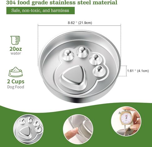 Stainless Steel Slow Feeder Dog Bowls – Non-Slip Metal Dog Bowl for Large & Medium Breeds, Puppy Puzzle Feeder – 2 Cup Capacity for Small to Big Pets – Durable Slow Feed Dog & Cat Food Dish in Kuwait