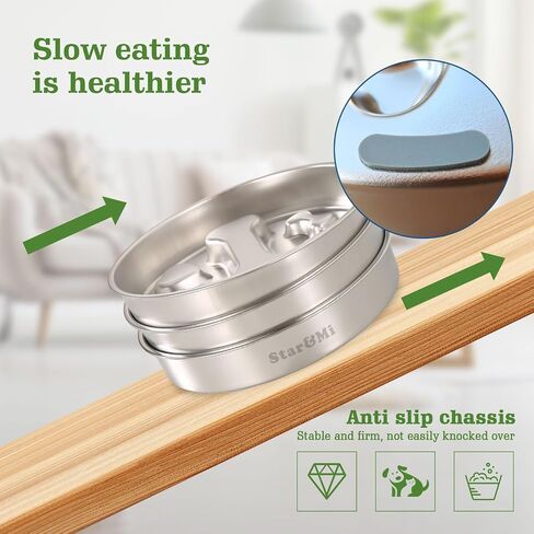 Stainless Steel Slow Feeder Dog Bowls – Non-Slip Metal Dog Bowl for Large & Medium Breeds, Puppy Puzzle Feeder – 2 Cup Capacity for Small to Big Pets – Durable Slow Feed Dog & Cat Food Dish in Kuwait