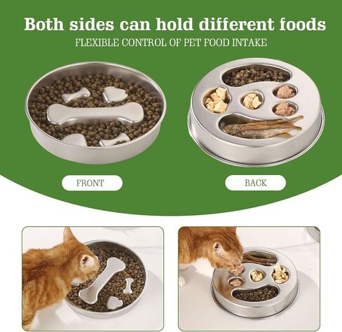 Stainless Steel Slow Feeder Dog Bowls – Non-Slip Metal Dog Bowl for Large & Medium Breeds, Puppy Puzzle Feeder – 2 Cup Capacity for Small to Big Pets – Durable Slow Feed Dog & Cat Food Dish in Kuwait