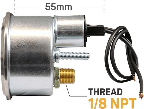 52mm 2-1/16" Mechanical Dual Air Suspension Gauge(0~200PSI) with Black Face/Chrome Rim in Saudi Arabia