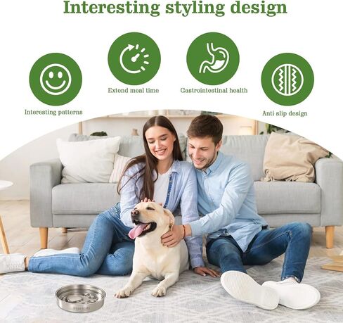 Stainless Steel Slow Feeder Dog Bowls – Non-Slip Metal Dog Bowl for Large & Medium Breeds, Puppy Puzzle Feeder – 2 Cup Capacity for Small to Big Pets – Durable Slow Feed Dog & Cat Food Dish in Kuwait