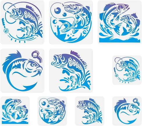 4Pcs Sea Turtle Wall Stencil Templates Reusable Plastic Turtle Pattern Stencils for Painting on Wood Wall Floor Fabric Glass Furniture, DIY Home Decor or Craft Stencils in Saudi Arabia