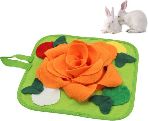 حصيرة Snuffle Rabbit Fishlotus ، حصيرة علف أرنب مضادة للانزلاق مع حبل معلقة ، وسادة سنانثر أرنب ملونة لتدريب الخنزير الخنزير جرو جرو شينشيلاس (برتقالي) in Kuwait