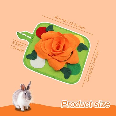 حصيرة Snuffle Rabbit Fishlotus ، حصيرة علف أرنب مضادة للانزلاق مع حبل معلقة ، وسادة سنانثر أرنب ملونة لتدريب الخنزير الخنزير جرو جرو شينشيلاس (برتقالي) in Kuwait