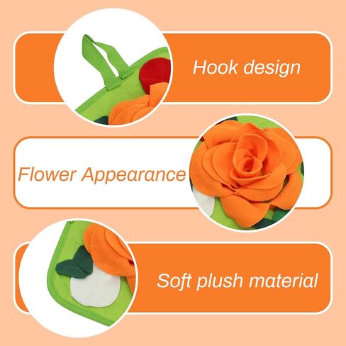 حصيرة Snuffle Rabbit Fishlotus ، حصيرة علف أرنب مضادة للانزلاق مع حبل معلقة ، وسادة سنانثر أرنب ملونة لتدريب الخنزير الخنزير جرو جرو شينشيلاس (برتقالي) in Kuwait