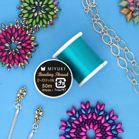 Miyuki Beading Thread-سلسلة نايلون مسبقة مع مشاريع الخيط ، 50 مترًا/55 ياردة ، اللون الأسود ، قطرها .2 مم ، مصنوع في اليابان in Kuwait
