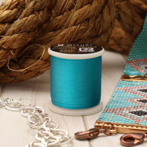 Miyuki Beading Thread-سلسلة نايلون مسبقة مع مشاريع الخيط ، 50 مترًا/55 ياردة ، اللون الأسود ، قطرها .2 مم ، مصنوع في اليابان in Kuwait