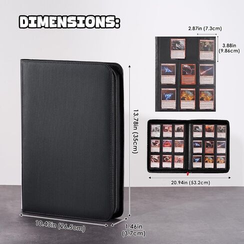 Procase 2 Pack Trading Card Binder مع Side Lable ؛ يحمل 360 بطاقة تداول مع 9 جيوب. مجلد ألبوم مجموعة الألبوم الممتاز للبطاقات الرياضية للبطاقات الرياضية ، TCG ، MTG ، PKM -LBLACK in Saudi Arabia