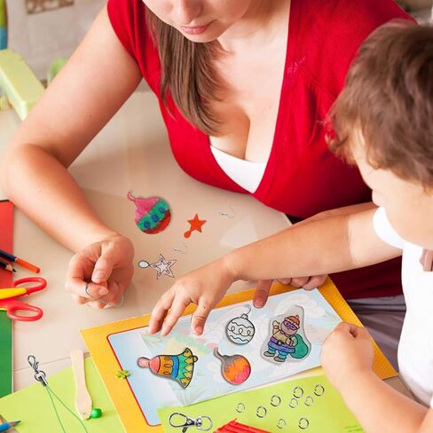 مجموعة سلسلة مفاتيح من البلاستيك المنكمش بالحرارة من بافيل، 206 قطعة من مجموعات الأوراق المنكمشة للانكماش، بما في ذلك 20 قطعة من أوراق الورق المنكمشة، وإكسسوارات سلاسل المفاتيح، ثقب للحرف اليدوية وحلي سلاسل المفاتيح in Kuwait