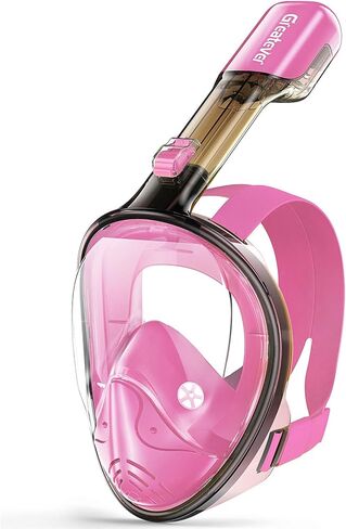 Greatever Full Face Snorkel Mask, Snorkeling Gear for Adults with Latest Dry Top Breathing System & Detachable Camera Mount, Anti-Fog & Anti-Leak(Black, S/M) in Saudi Arabia