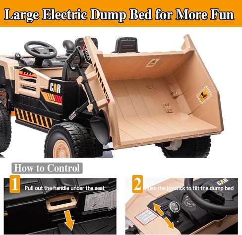 Postack 24V 8ah Ride On Tor for Toddlers ، 4WD Power 4 Ride Electric Ride on Dump Truck ، اثنين in Kuwait