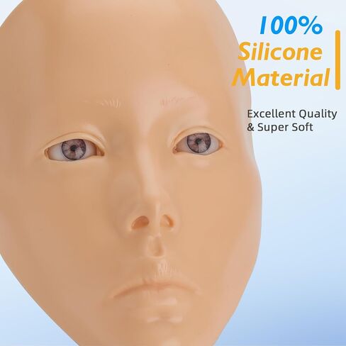 Silicone Makeup Practice 5D Face Board, Reusable Beginners to practice eyesmakeup Face Eyes Silicone False Cosmetologist,Real Person Training Model in Saudi Arabia