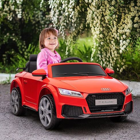 AOSOM 6V Kids Ride Electric Ride On Car ، Audi TT RS المرخصة مع نظام التعليق والتحكم عن بعد ، القرن ، 5 أغاني ، أضواء ، مشغل mp3 - أسود in Saudi Arabia