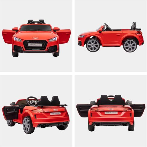 AOSOM 6V Kids Ride Electric Ride On Car ، Audi TT RS المرخصة مع نظام التعليق والتحكم عن بعد ، القرن ، 5 أغاني ، أضواء ، مشغل mp3 - أسود in Saudi Arabia
