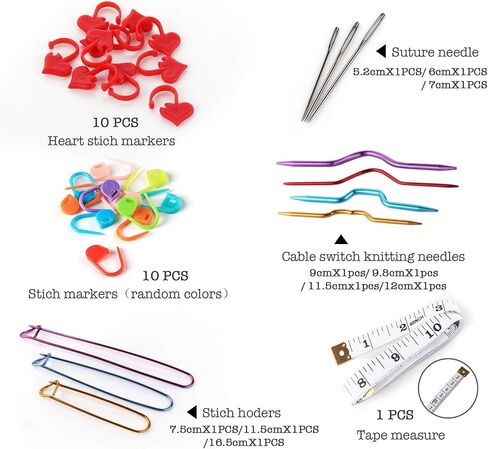 StiVerse 14 Sizes Crochet Hooks, 39 Pack Crochet Hook with Storage Case, Long Crochet Needles Crochet Hook Set for Beginners, Crocheters, DIY Hand Knitting Craft Art Tools in Saudi Arabia