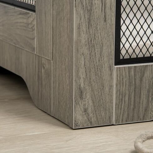 PawHut Dog Crate Furniture with Soft Water-Resistant Cushion, Dog Kennel End Table with Drawer, Puppy Crate for Small Dogs Indoor with 2 Doors, White in Saudi Arabia