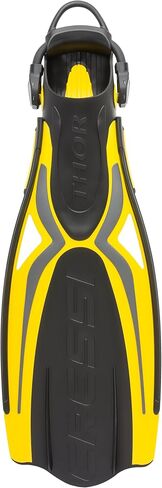 Cressi Adult Open Heel Fins with Elastic Bungee Strap for Scuba Diving - Strength, Power, Comfort, Aesthetics, Lightness - Thor EBS: Made in Italy in Saudi Arabia