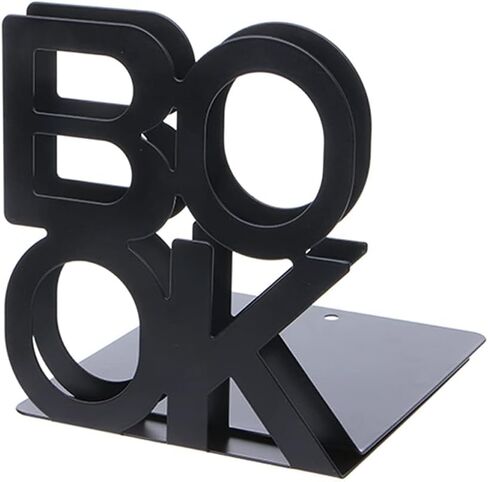 Pair Alphabet Shaped Metal Bookends Iron Support Book Holder Desk Stand Office Student Bookshelf(Blue) in Saudi Arabia
