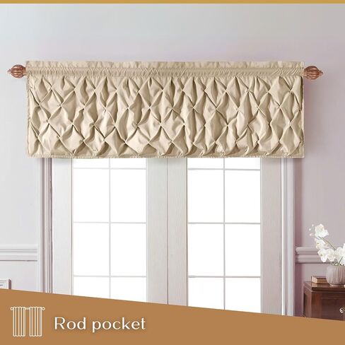 VCNY HOME - Valance, Window Treatments with Rod Pocket Top, Stylish Home Decor (Carmen Navy, 60" x 20") in Saudi Arabia
