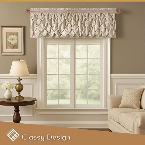 VCNY HOME - Valance, Window Treatments with Rod Pocket Top, Stylish Home Decor (Carmen Navy, 60" x 20") in Saudi Arabia