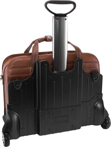 McKLEIN 15" Leather Patented Detachable -Wheeled Laptop Briefcase- CARUGETTO- Black in Saudi Arabia