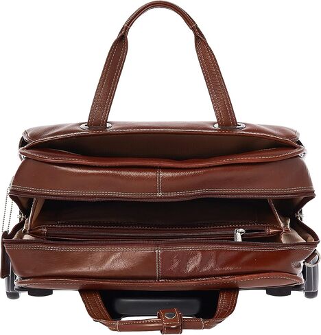 McKLEIN 15" Leather Patented Detachable -Wheeled Laptop Briefcase- CARUGETTO- Black in Saudi Arabia