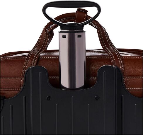 McKLEIN 15" Leather Patented Detachable -Wheeled Laptop Briefcase- CARUGETTO- Black in Saudi Arabia