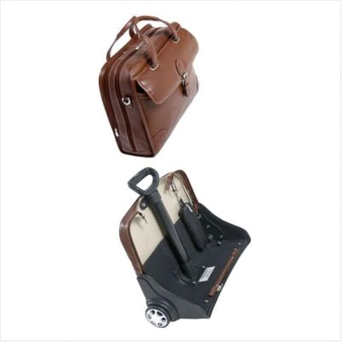 McKLEIN 15" Leather Patented Detachable -Wheeled Laptop Briefcase- CARUGETTO- Black in Saudi Arabia
