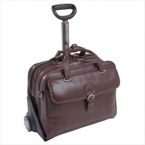 McKLEIN 15" Leather Patented Detachable -Wheeled Laptop Briefcase- CARUGETTO- Black in Saudi Arabia