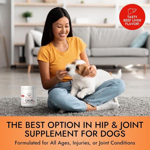Pet Vet Calming Chews for Dogs – Dog Anxiety Relief (Beef Liver Flavor 60 Chews) – Stress Relief, Supplements for Hyperactive & Anxious Dogs – Dog Anxiety Bites for Relaxation, Pet Care Products in Saudi Arabia
